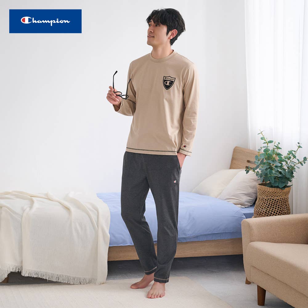 【Champion・綿混】ルームウェア 長袖長パンツ